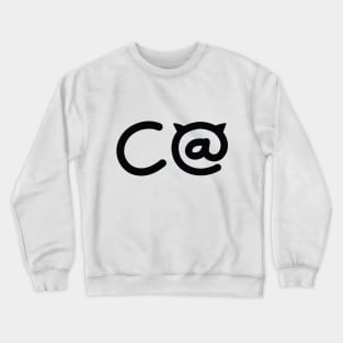 Cat Typhography Black Crewneck Sweatshirt
